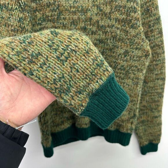 Towne And King LTD California Women’s Emerald Green Brown Marled Knit Wool Sweat - Picture 3 of 5